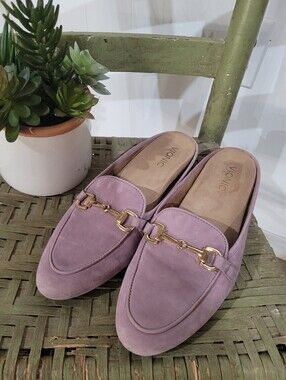 Vionic Lavender Suede Slip-On Mule with Gold Hardware Size 9.5